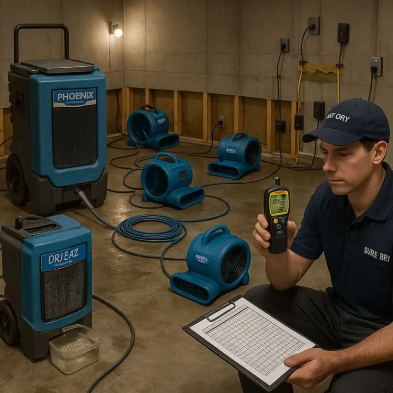 Structural Drying and Dehumidification process in Huntington Bay, NY